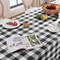 Gingham Checkered Rectangle Tablecloth - Waterproof Buffalo Plaid Table Cloth Stain Resistant Washable Table Cover for Picnic/Camping/Outdoor - Black and White, 60 x 84 Inch